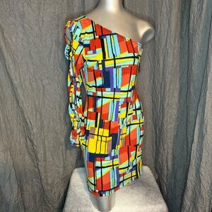 Abstract Print Mini Dress